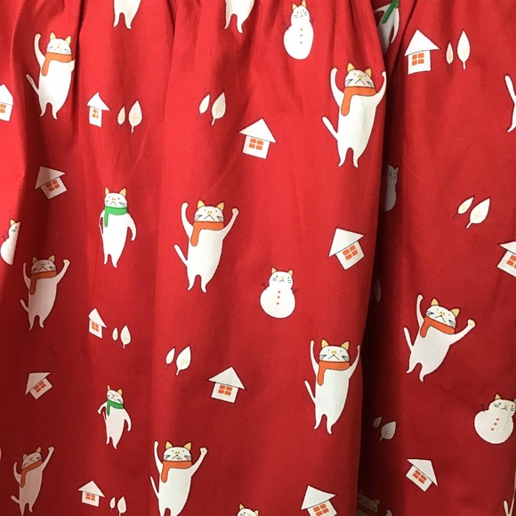 ModCloth Holiday Mini Skirt in Red Cats - Picture 4 of 8